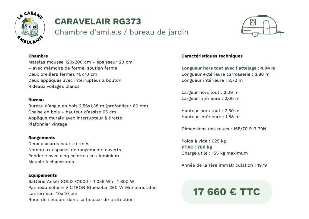 caravelair fiche technique
