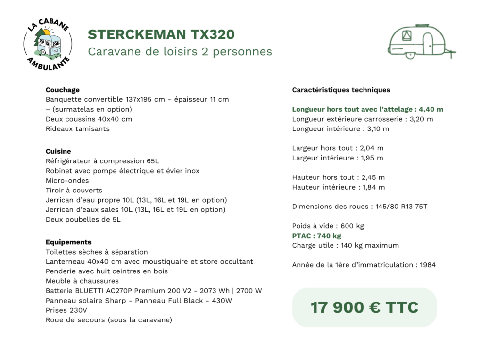 sterckeman tx320 fiche technique